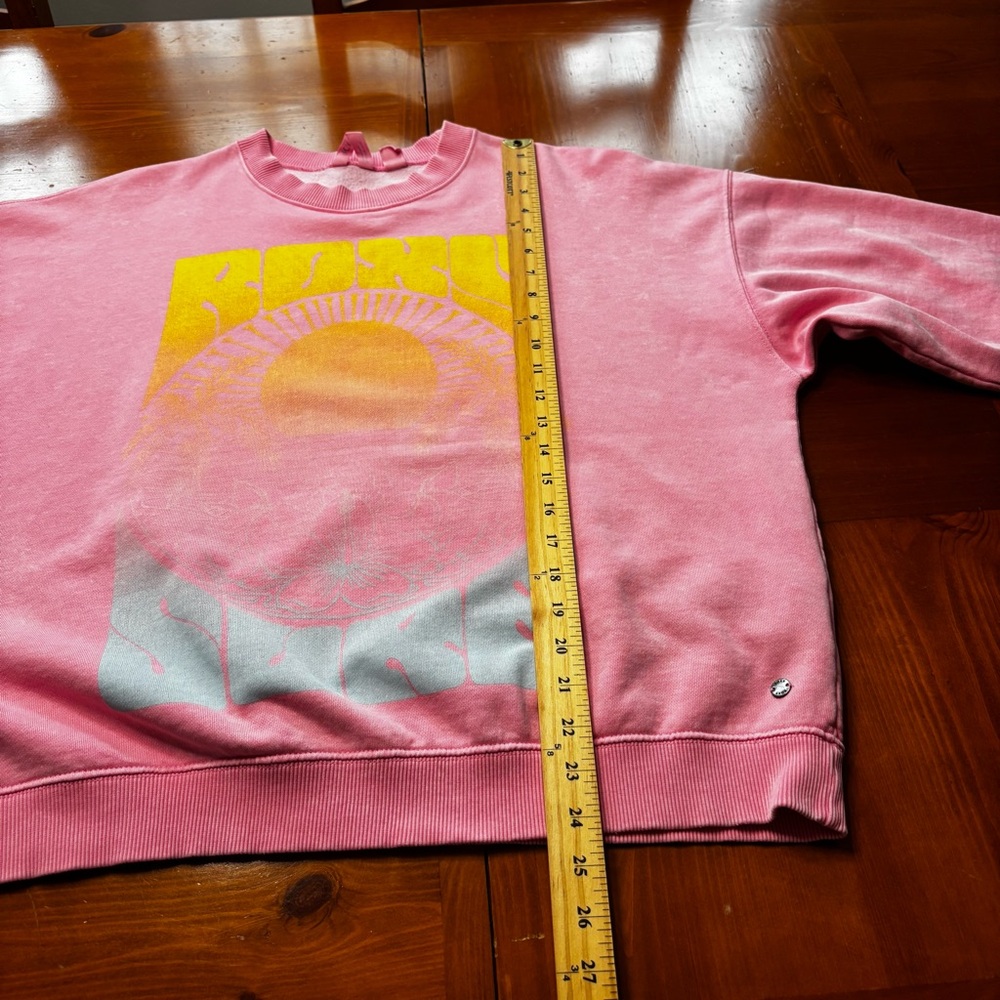 Roxy Lineup Pink Oversized Graphic Sweatshirt Size Small - Picture 12 of 16